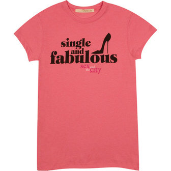Sex And The City - Single and Fabulous - Dames Roze T-shirt