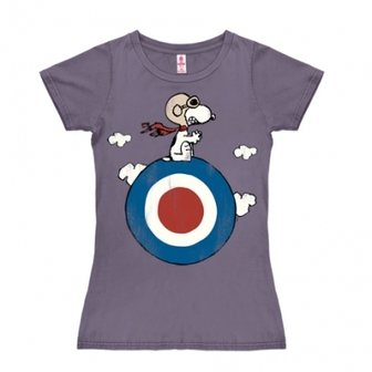 Peanuts - Snoopy Target - Vintage Print - Dames Paars T-shirt