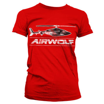 Airwolf Chopper Vintage Dames Rood T-shirt 