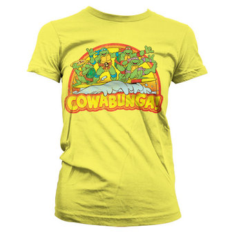 Ninja Turtles Teenage Mutant Cowabunga Dames Geel T-shirt 