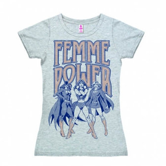Femme Power DC Comics Dames Licht Blauw T-shirt