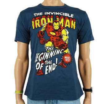 The Invincible Iron Man - Marvel - Heren Denim Blauw easy-fit T-shirt