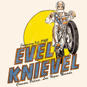 Evel Knievel Caesars Palace Heren T-shirt gebroken wit