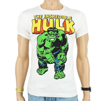 The Incredible Hulk Marvel Heren Wit slim-fit T-shirt 