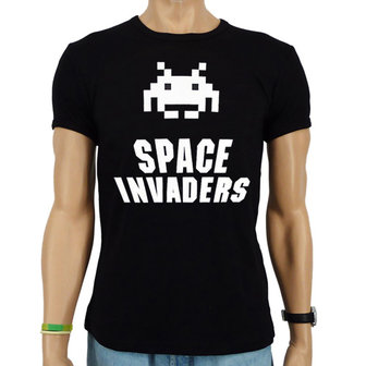 Space Invaders Heren Zwart slim-fit T-shirt