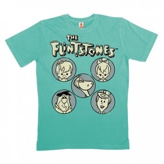 Flintstones The Family Heren Blauw Organic T-shirt 