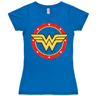 Wonder Woman Ronde Logo DC Comics Dames Blauw T-shirt 