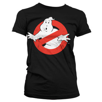 Ghostbusters Logo Vintage Dames Zwart T-shirt 