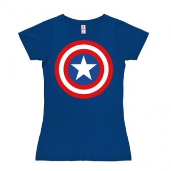 Captain America Shield Marvel Dames Blauw T-shirt