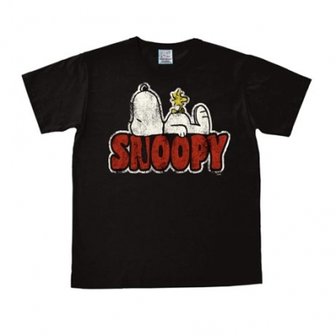 Peanuts - Snoopy - Woodstock - Zwart Heren easy-fit T-shirt