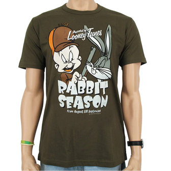 Looney Tunes Rabbit Season Heren easy-fit T-shirt olijf groen