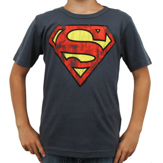 Superman Vintage Logo DC Comics Denim Blauw Kinder T-shirt 