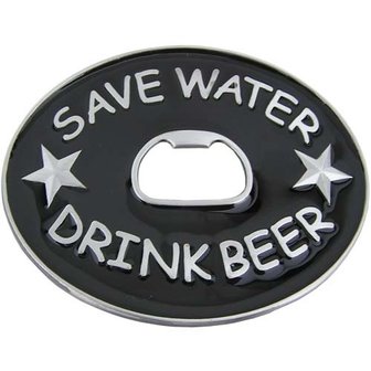 Flesopener Save Water Drink Bier Riem Buckle/Gesp