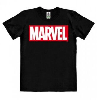 Marvel Logo Heren Organic easy-fit T-shirt zwart
