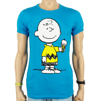 Peanuts - Charlie Brown - Ice Cream - Blauw Heren slim-fit T-shirt 