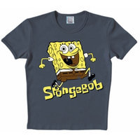Spongebob Jumping Heren slim-fit T-shirt donker grijs