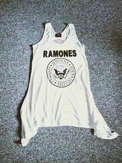 Ramones - Dames Wit Amplified Singlet 