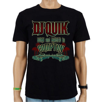 DJ Quik - Born and Raised in Compton - Hip Hop Heren Zwart T-shirt