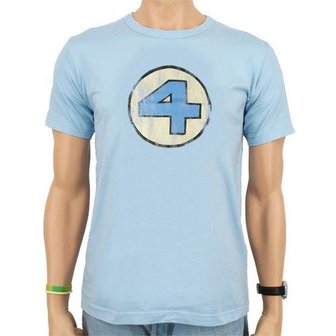 Fantastic Four - Vintage Logo - Heren Denim Blauw easy-fit T-shirt 