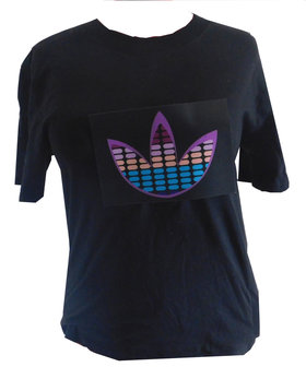 LED  T-Shirt- Bloem - Easy Fit - Black