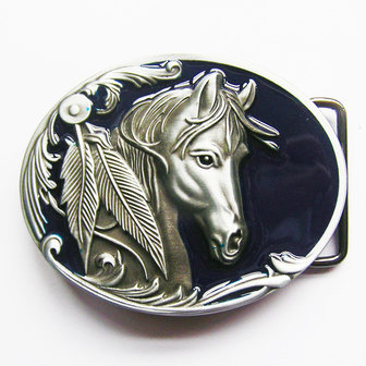 Paardenhoofd Metal Blauw Riem Buckle/Gesp