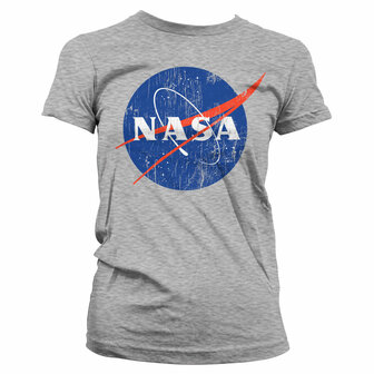 NASA WASHED INSIGNIA GIRLY TEE - Zwart