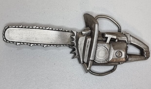 Vintage Kettingzaag as kleurige Riem Gesp/Buckle