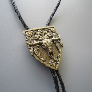 Longhorn Bull - Brons - Bolo Tie Halsketting