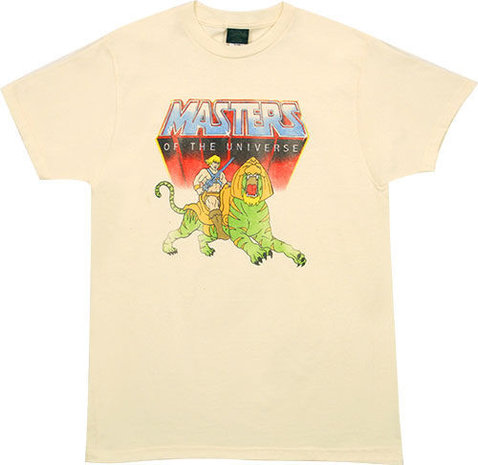 He-Man and Battle Cat Retro Heren Zand T-shirt