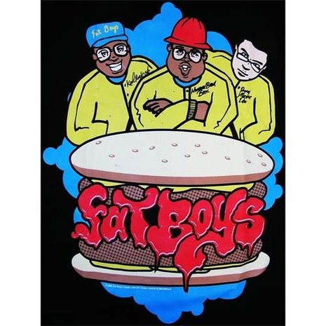 The Fat Boys Hamburger Hip Hop Heren Zwart T-shirt