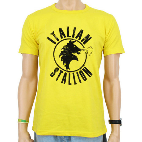 Rocky Italian Stallion Heren Geel T-shirt 