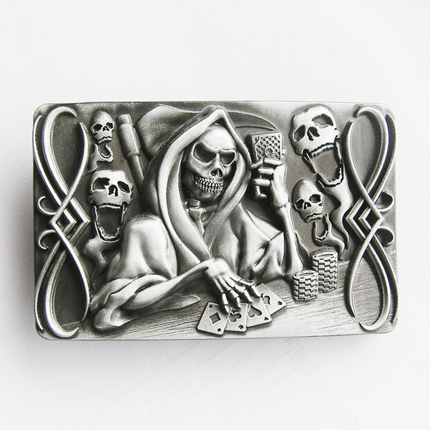 Tattoo Skull Death Gamble blanco Riem Gesp/Buckle
