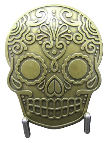 Inca Schedel Masker Brons kleurig Riem Buckle/Gesp