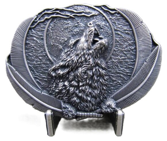 Huilende Wolf Volle Maan Silver plated Riem Buckle/Gesp