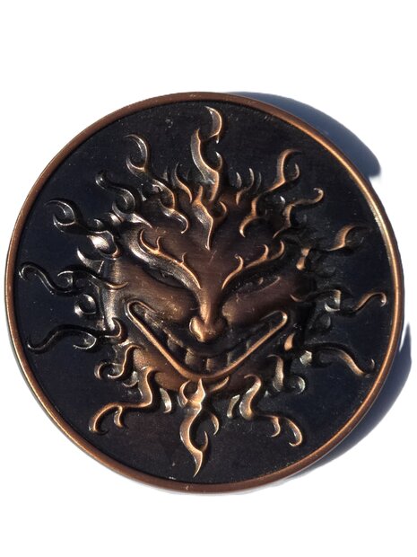 Smiling Sun Bronz Riem Buckle/Gesp