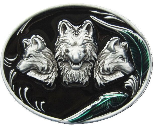 westerse wolven green leave ovale Riem Buckle/Gesp