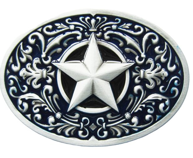 Southwest  Star blauw Metal  Riem Buckle/Gesp