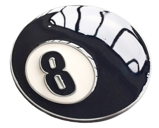 Enamel 8 Pool Ball Riem Buckle/Gesp