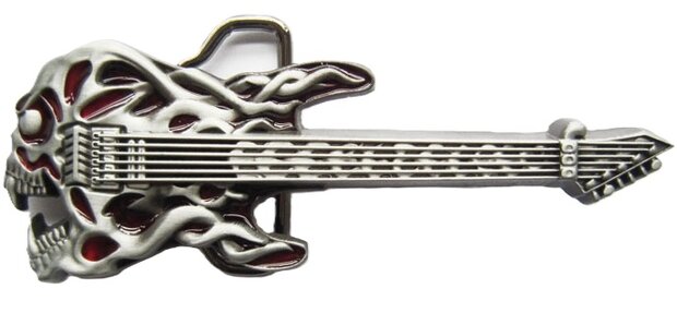 Gitaar  Schedel Rood Metal Riem Buckle/Gesp
