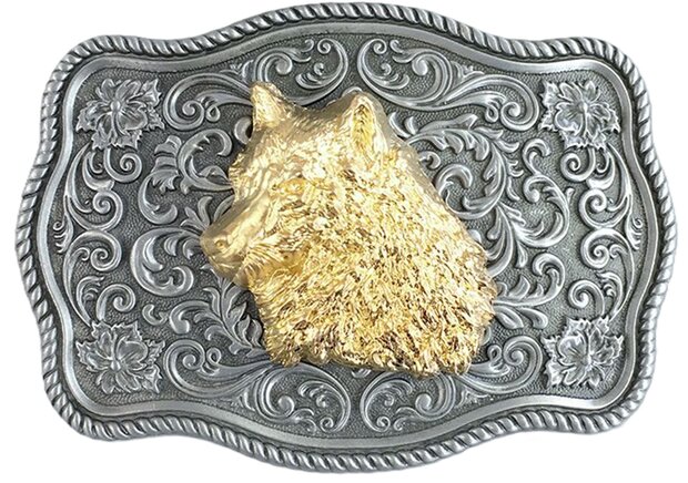 Vintage Wolf hoofd Riem Buckle/Gesp