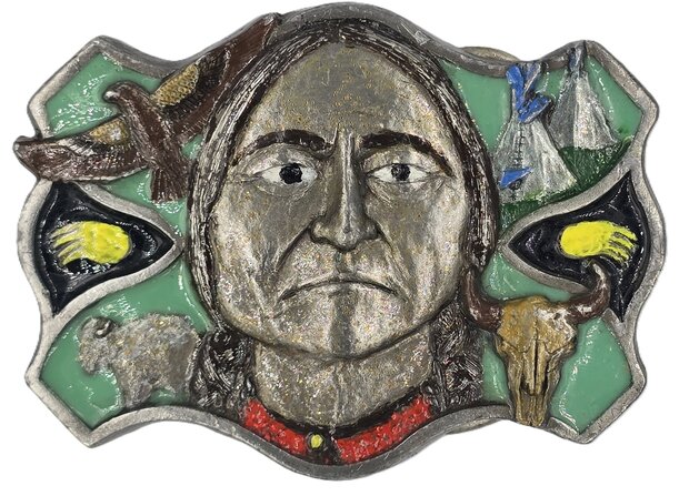Vintage Native Indian Riem Gesp/Buckle