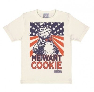 Sesamstraat - Cookie Monster - Me Want Cookie - Wit Kinder T-shirt