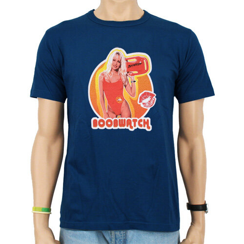 Baywatch BoobWatch Heren slim-fit Blauw T-shirt