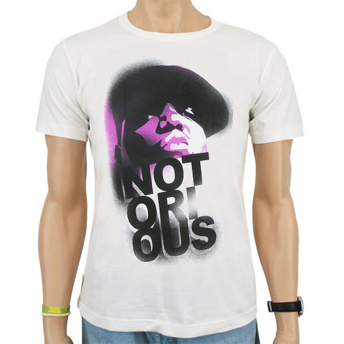 Hip Hop Notorious B.I.G. Airbrush Heren Wit easy-fit T-shirt