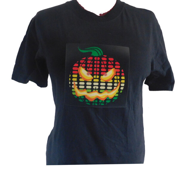 LED-T-Shirt-Pompoen-Easy-Fit-Black